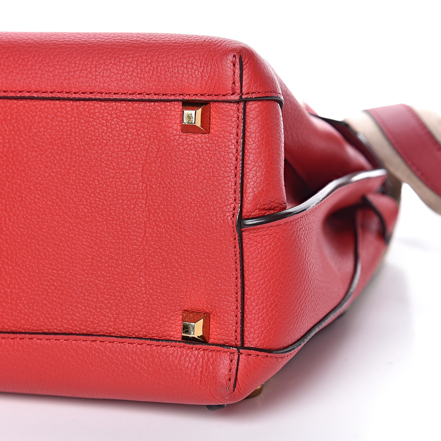 Grained Calfskin Large Milla Convertible Backpack Ruby Red