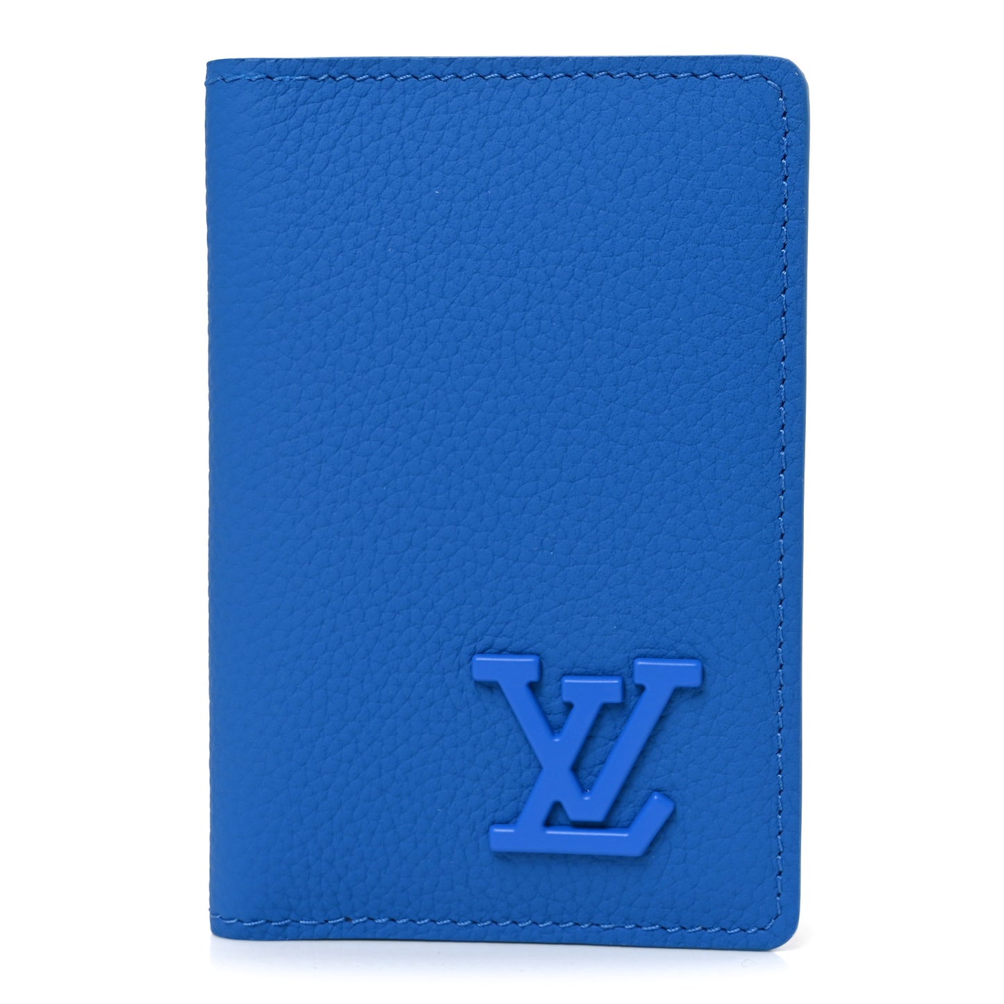 Grained Calfskin Aerogram Pocket Organizer Bright Blue