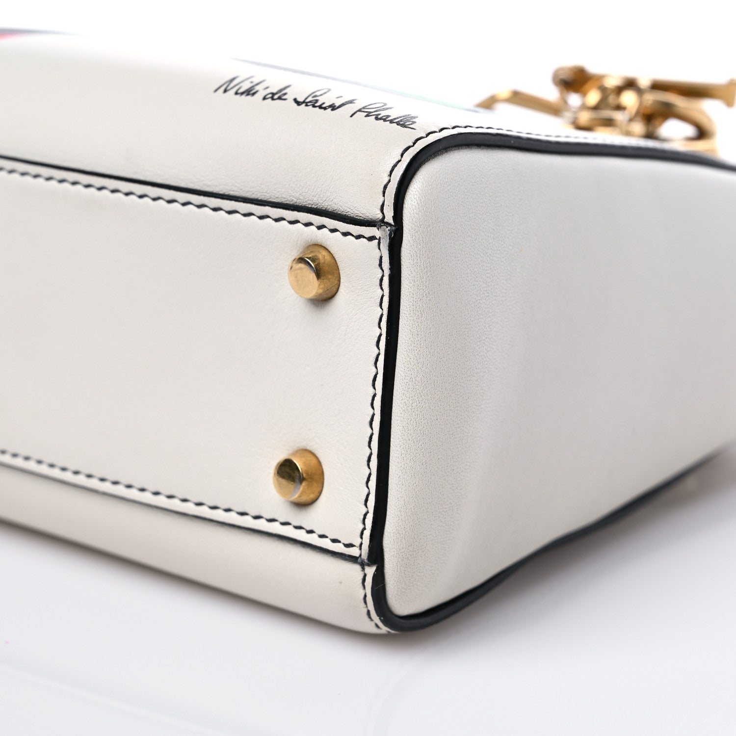 Christian Dior Calfskin Niki De Saint Phalle Love Medium Supple Lady Dior Off White 8 of 12