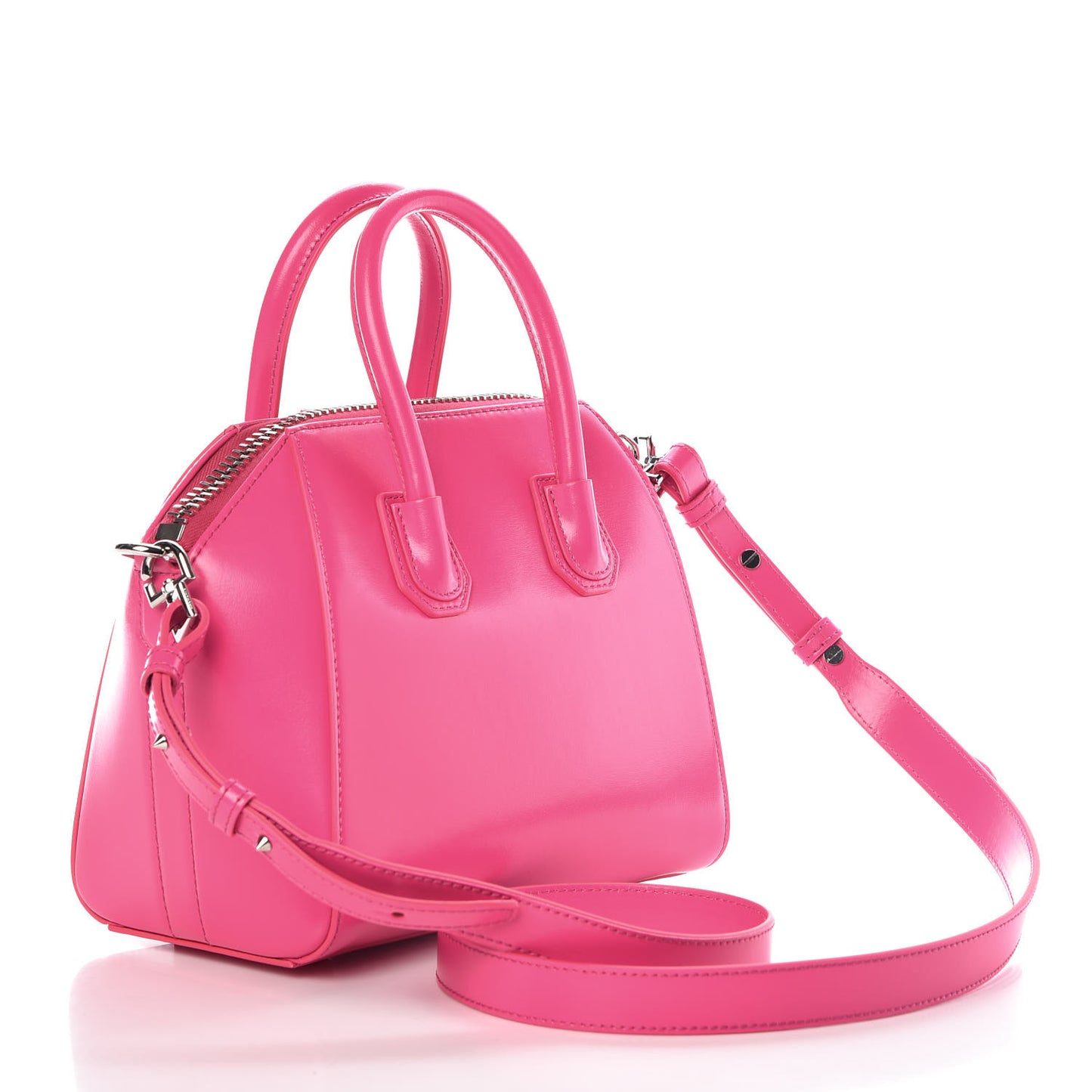 Shiny Lord Calfskin Mini Antigona Shocking Pink