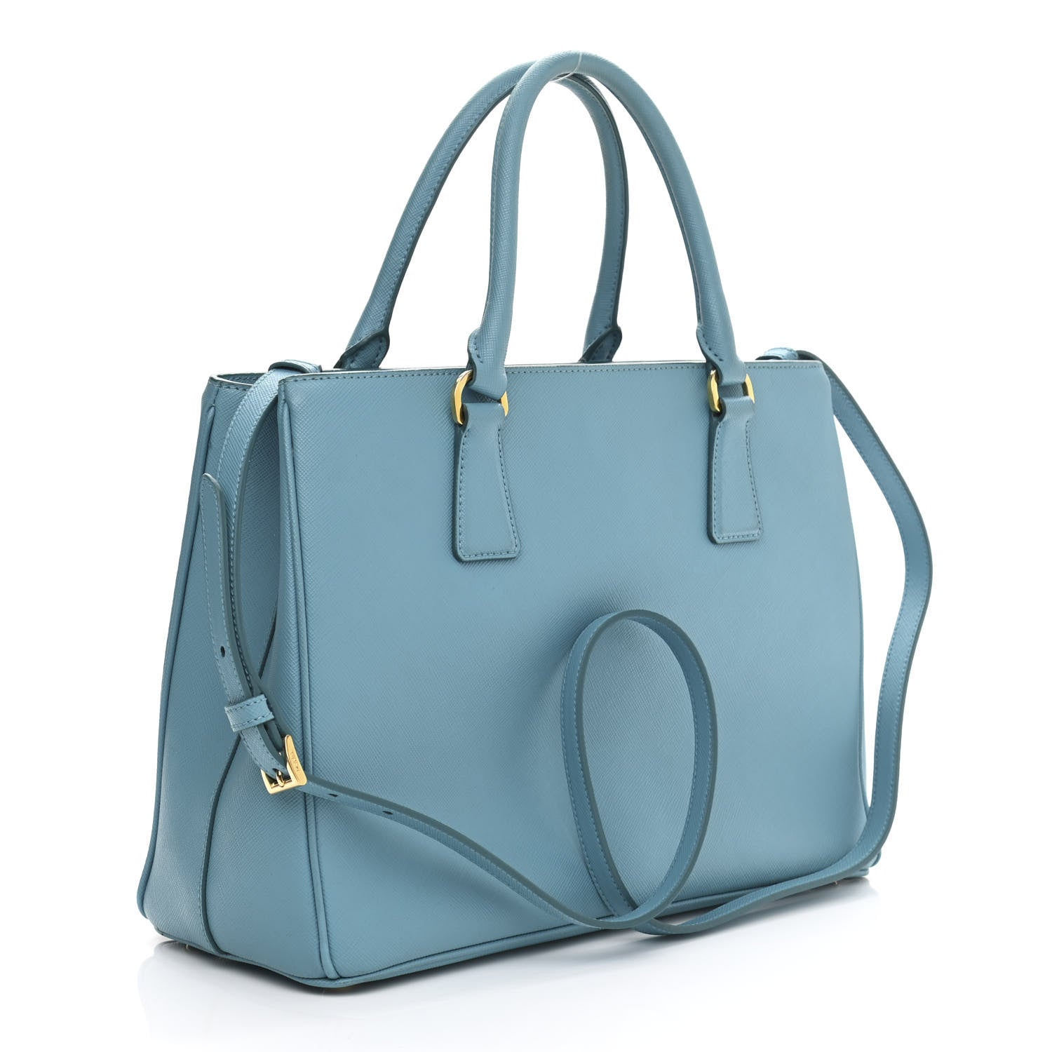 Prada Saffiano Lux Small Double Zip Tote Turchese 3 of 12
