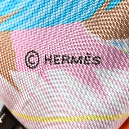 Hermes Silk Jaguar Quetzal Twilly Rose Beige Orange 3 of 4