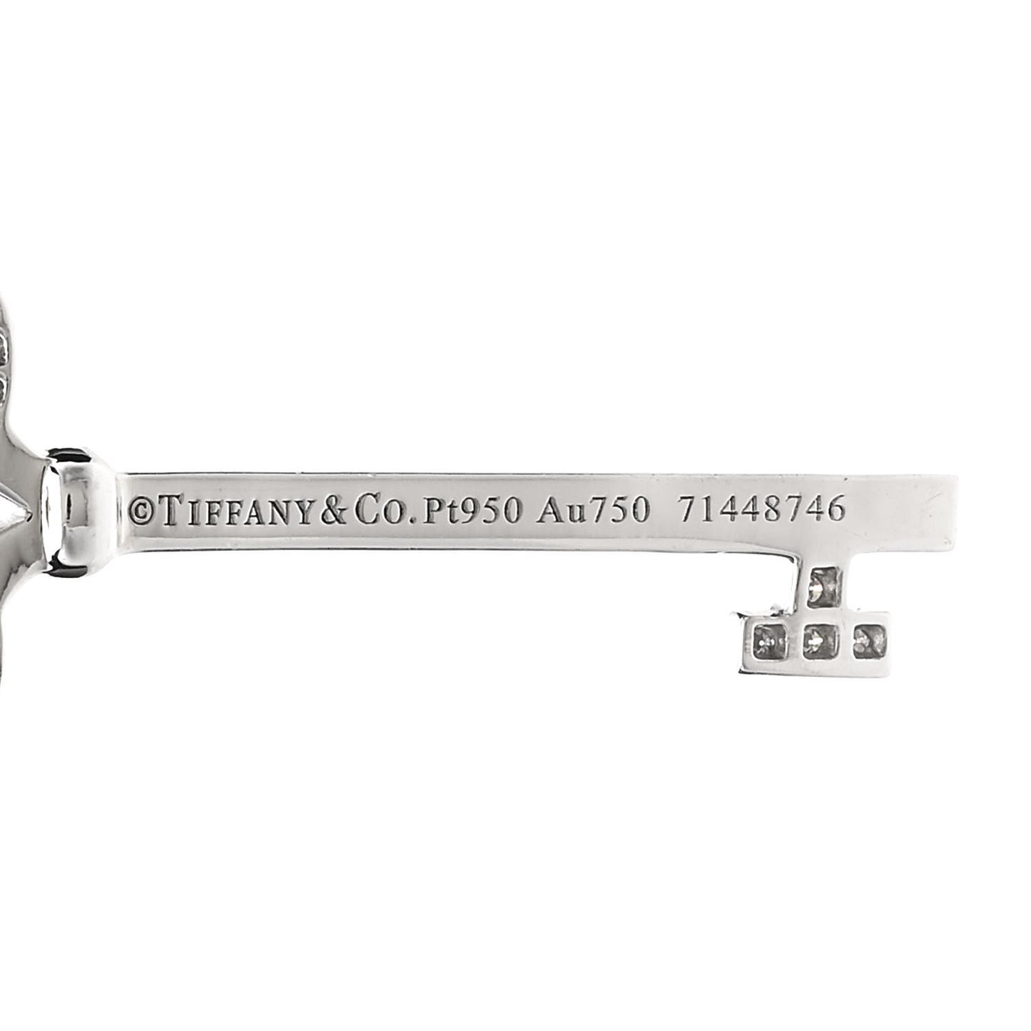 Platinum 18K Yellow White Gold Yellow Diamond Crown Key Pendant Necklace