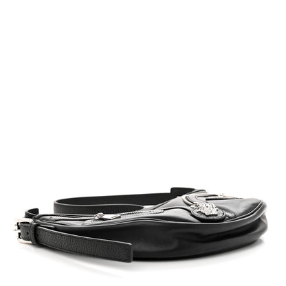 Versace Calfskin Small Repeat Zip Hobo Black 4 of 10
