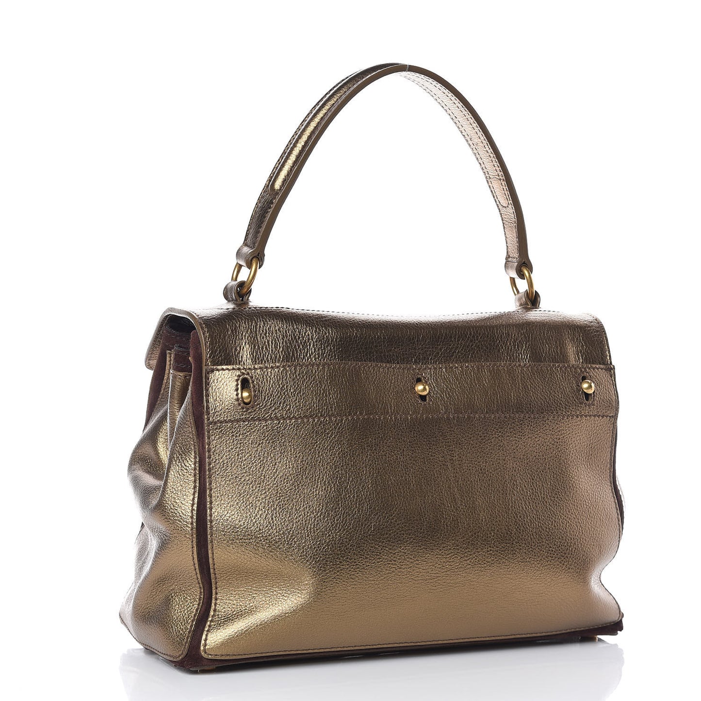 Calfskin Suede Medium Muse Two Bronze