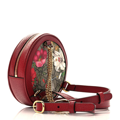 Gucci GG Supreme Monogram Web Flora Mini Ophidia Round Backpack Red 3 of 8