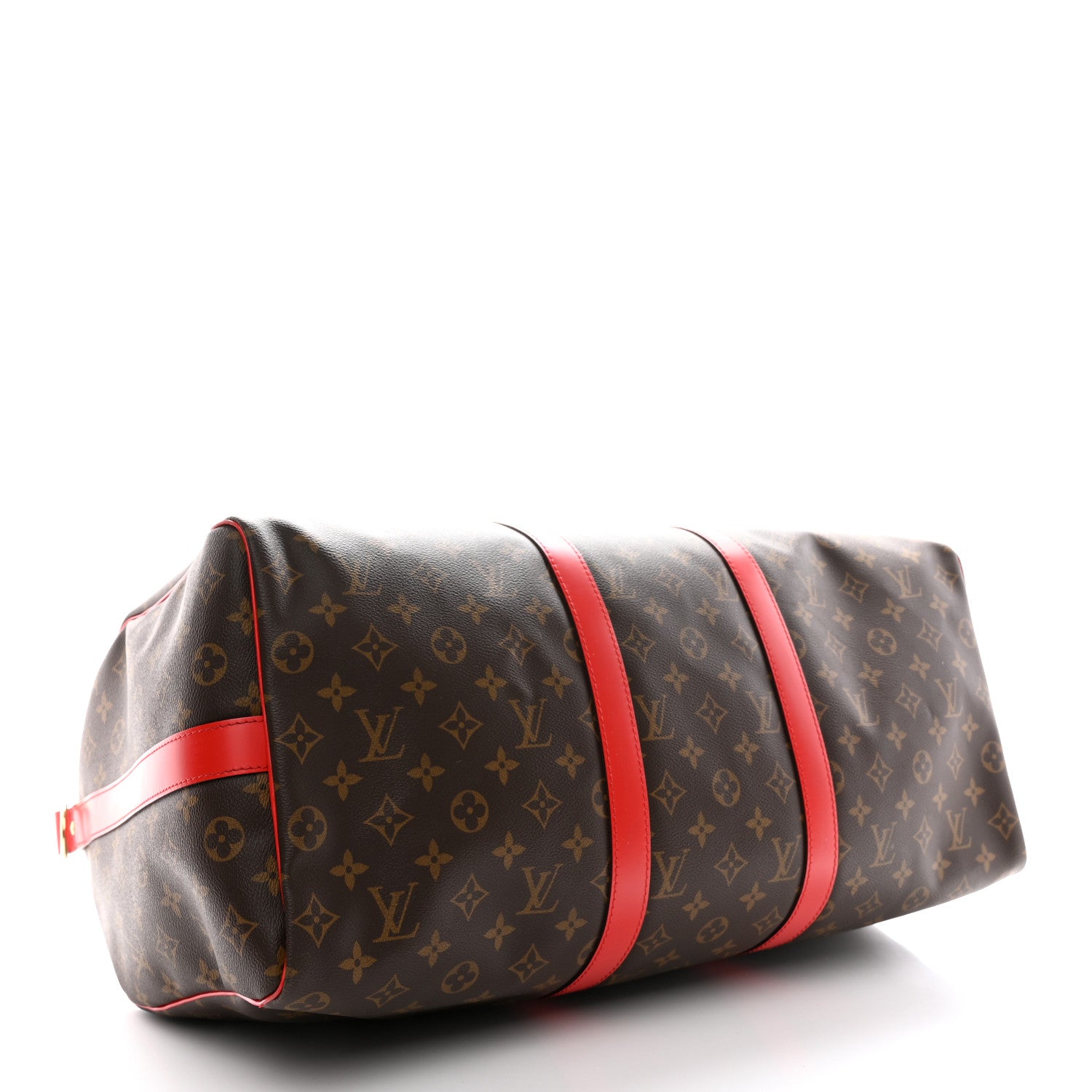 Louis Vuitton Calfskin Monogram Keepall Bandouliere 50 Coquelicot 3 of 17