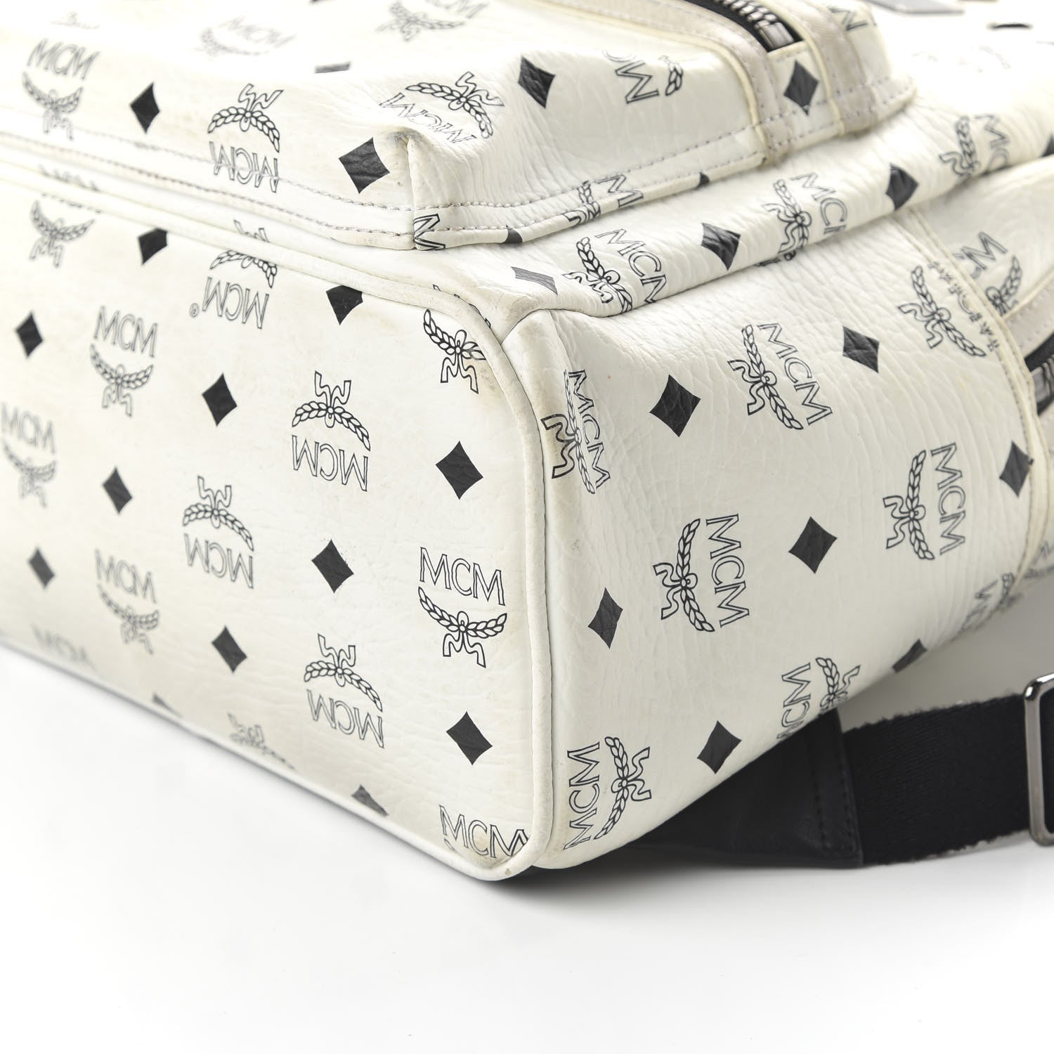 MCM Visetos Small Sprinkle Stud Stark Backpack White 6 of 15