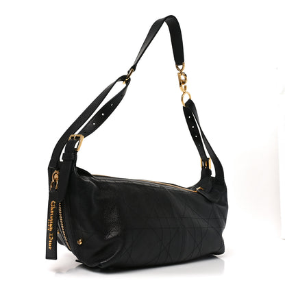 Christian Dior Shiny Grained Calfskin Macrocannage Medium D-Journey Bag Black 3 of 11