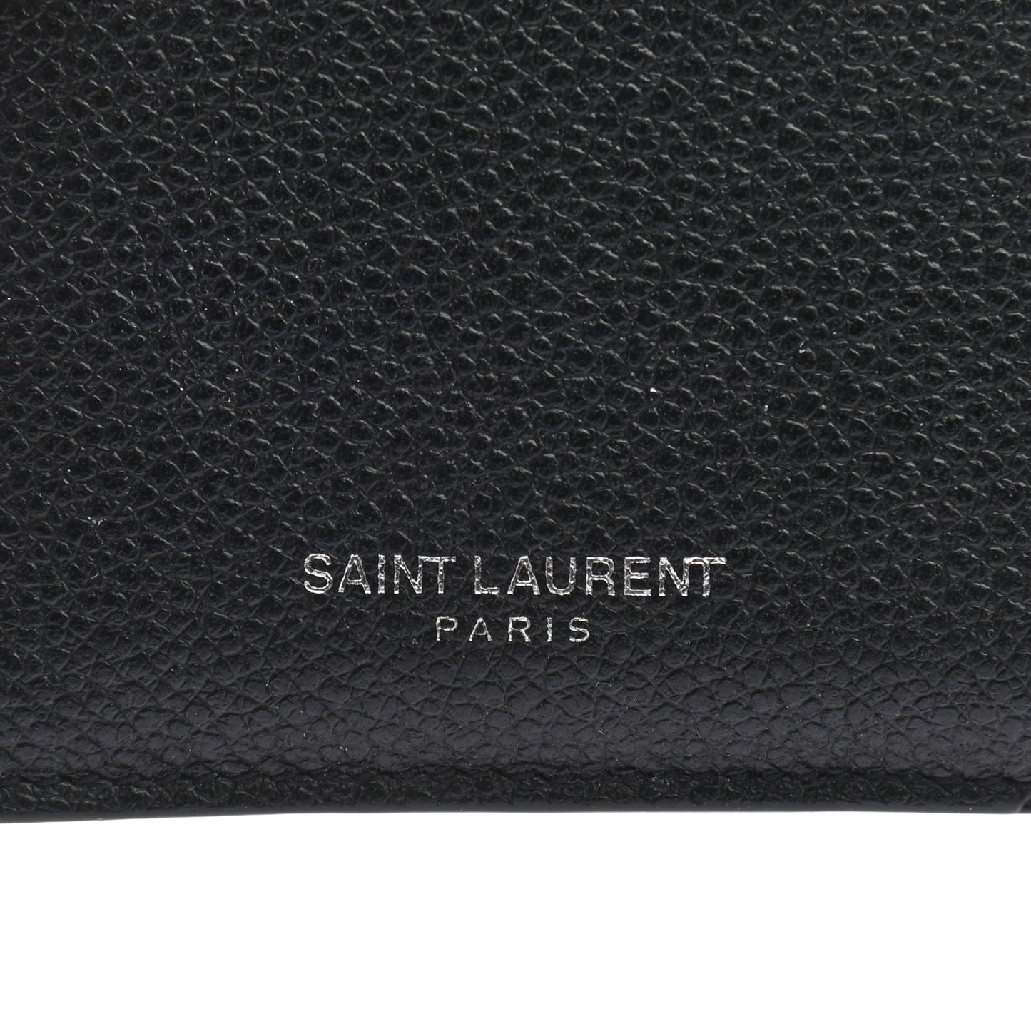 Grained Calfskin 5 Fragments Zip Pouch Card Holder Black