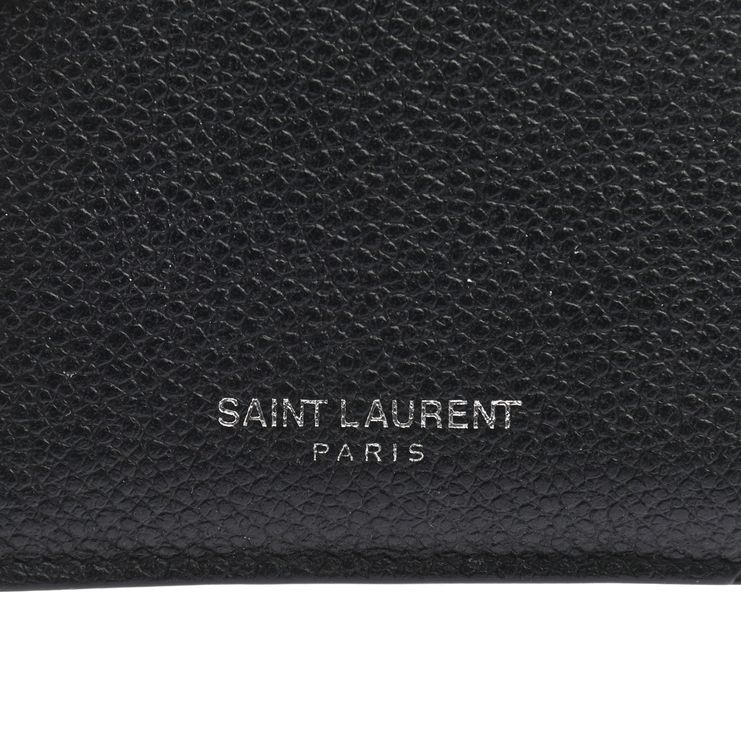 Saint Laurent Grained Calfskin 5 Fragments Zip Pouch Card Holder Black 5 of 8
