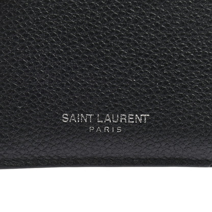 Saint Laurent Grained Calfskin 5 Fragments Zip Pouch Card Holder Black 5 of 8