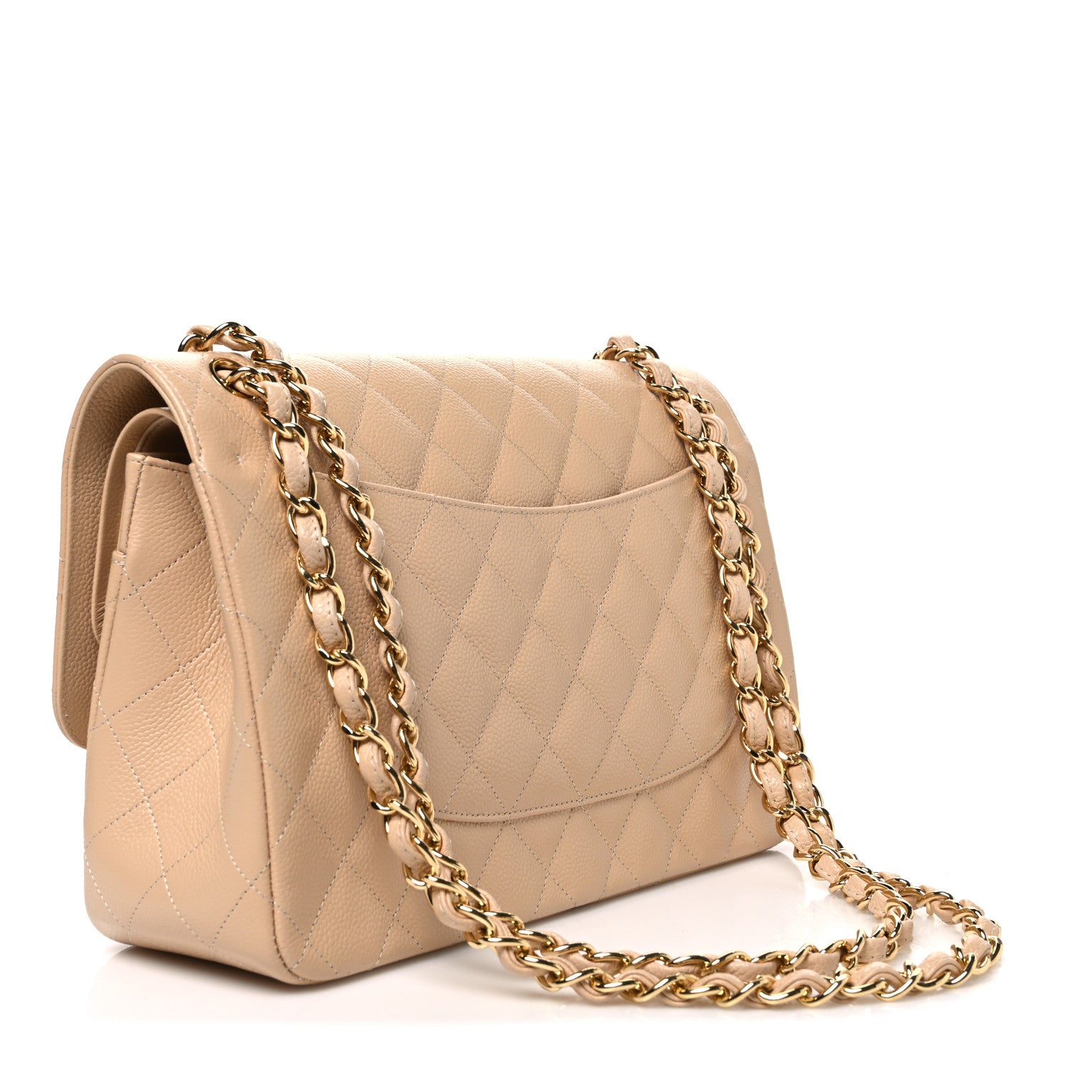 Chanel Caviar Quilted Jumbo Double Flap Beige 3 of 10