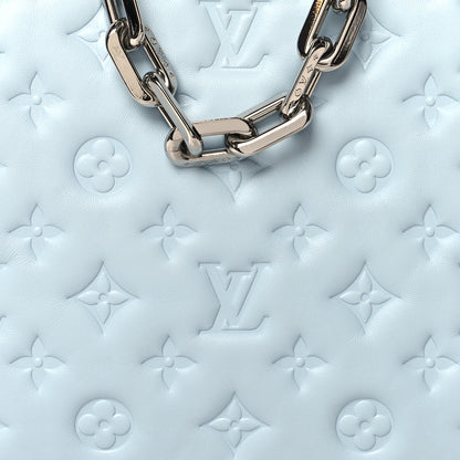 Louis Vuitton Lambskin Embossed Monogram Coussin PM Bleu 9 of 11