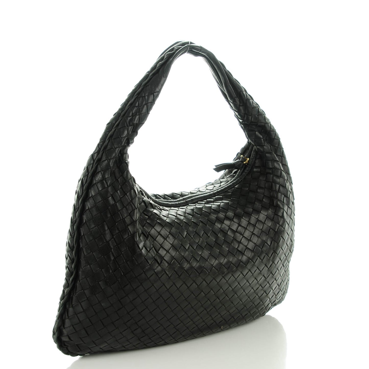 Nappa Intrecciato Large Veneta Hobo Nero Black