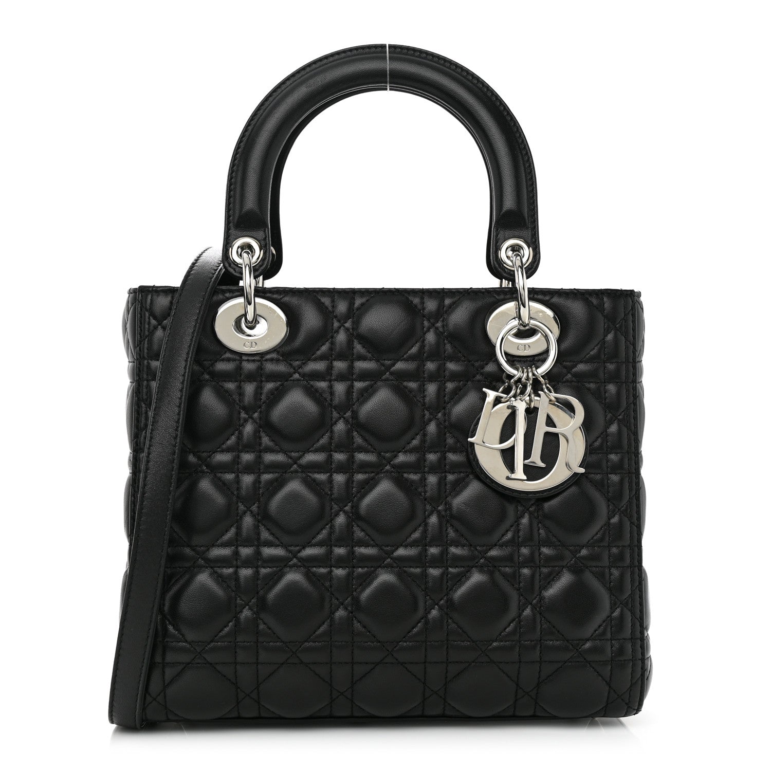 Christian Dior Lambskin Cannage Medium Lady Dior Black 1 of 12