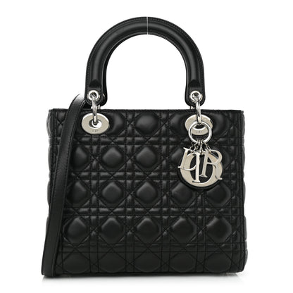 Christian Dior Lambskin Cannage Medium Lady Dior Black 1 of 12