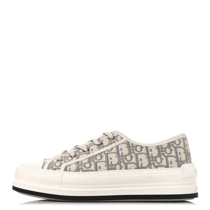Christian Dior Canvas Oblique Walk'N'Dior Low Top Platform Sneakers 41 Stone Grey 1 of 9
