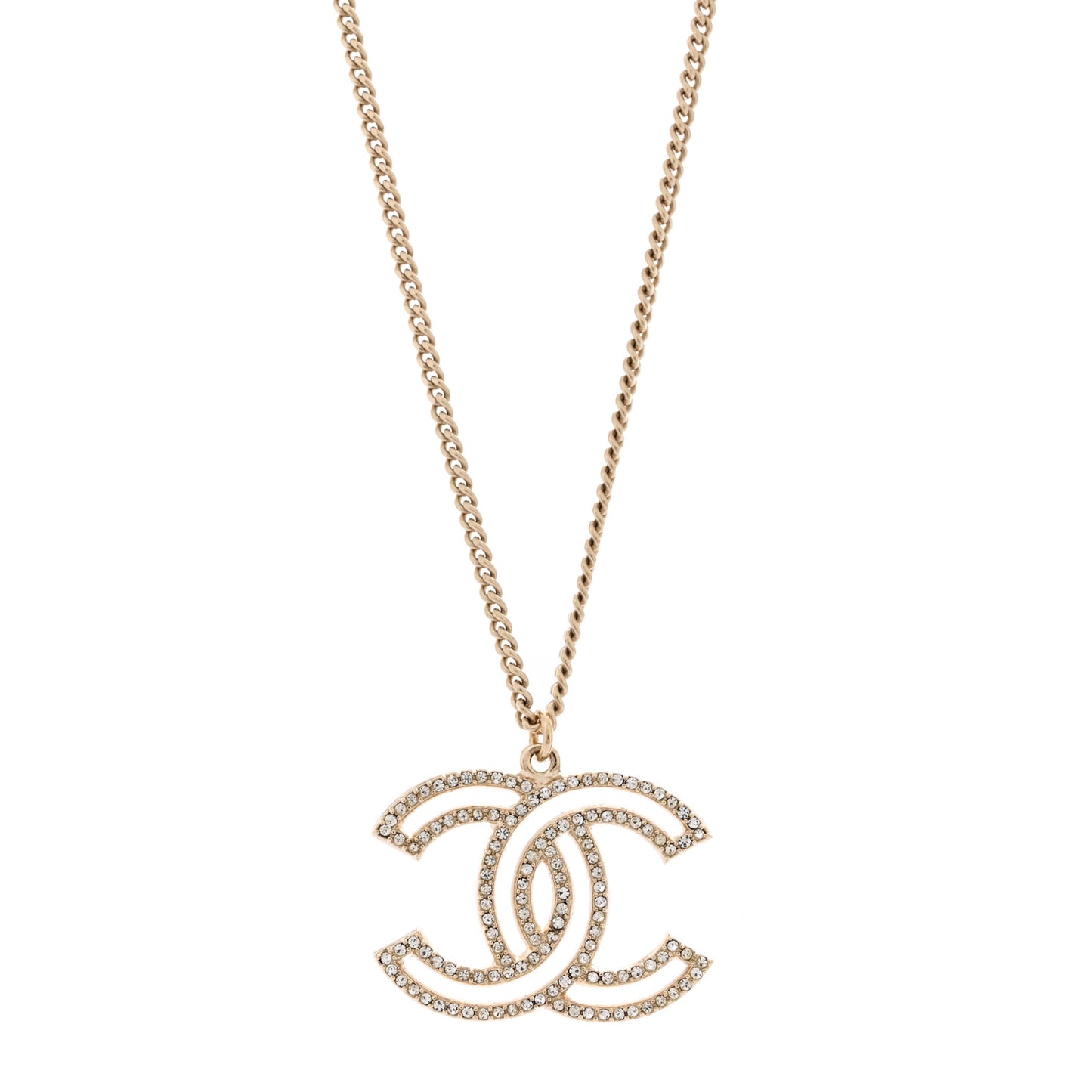 Crystal CC 100 Anniversary Necklace Gold