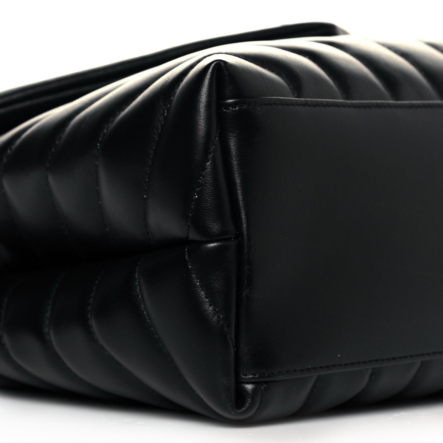 Calfskin Y Quilted Monogram Medium Loulou Chain Satchel Black