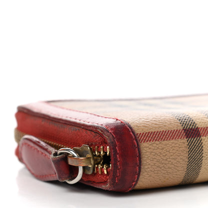 Burberry Haymarket Check Large Ziggy Zip Around Wallet Red 11 of 12