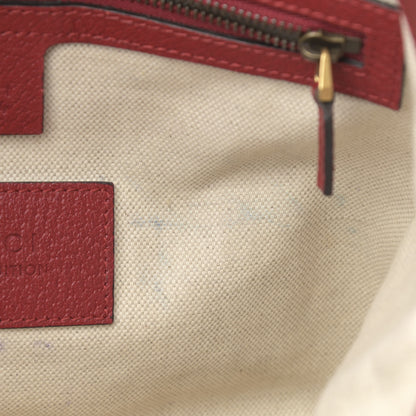 Gucci Soft GG Supreme Monogram Web Bosco Patch Small Crossbody Tote Beige Malva Hibiscus Red 15 of 15