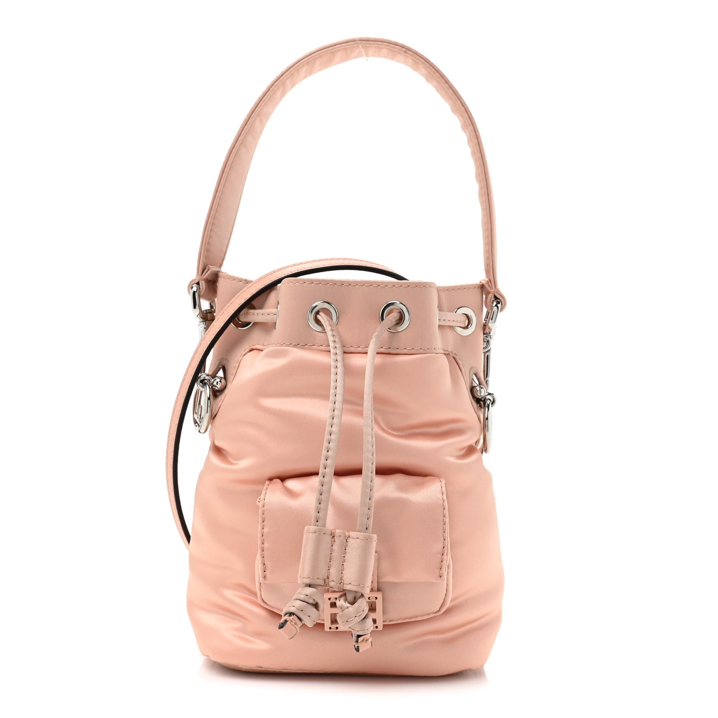 Nylon Ninfa Vitello King Cuoio Mini Mon Tresor Bucket Bag Baby Pink