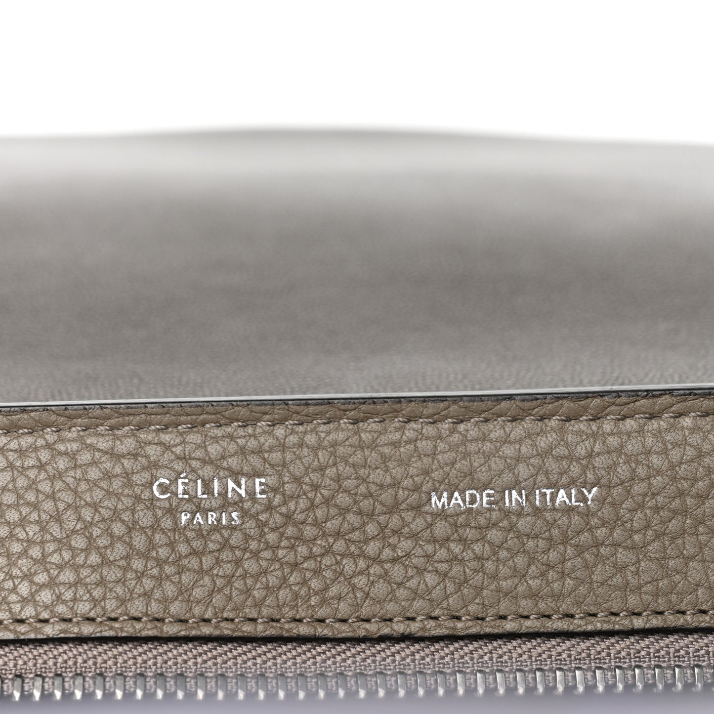 Drummed Calfskin Suede Medium Trapeze Souris