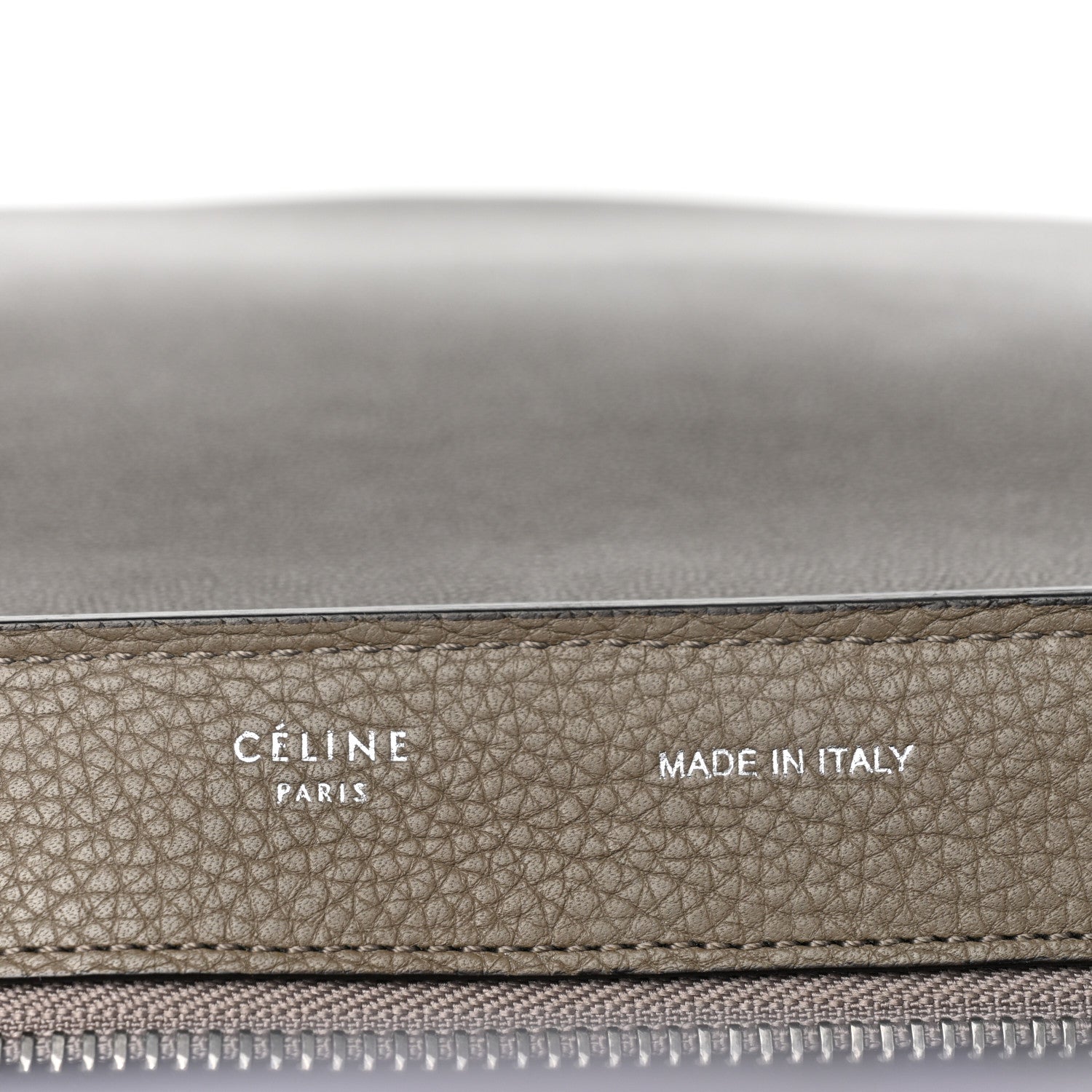 Celine Drummed Calfskin Suede Medium Trapeze Souris 6 of 11