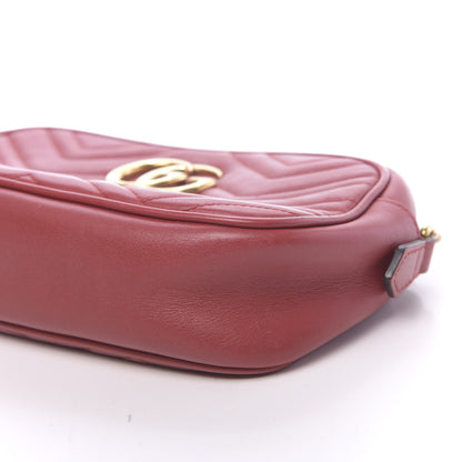 Gucci Calfskin Matelasse Small GG Marmont Chain Shoulder Bag Hibiscus Red 13 of 18