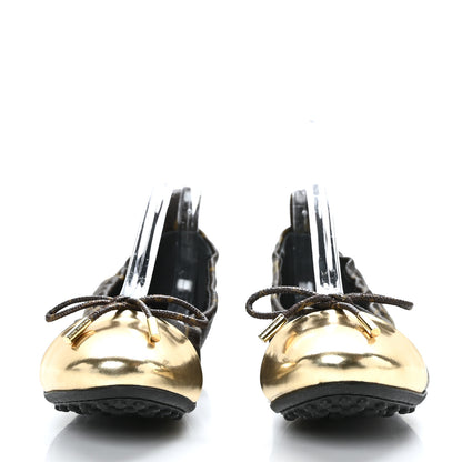 Louis Vuitton Patent Monogram Flirty Ballerina Flats 38 Gold 2 of 8