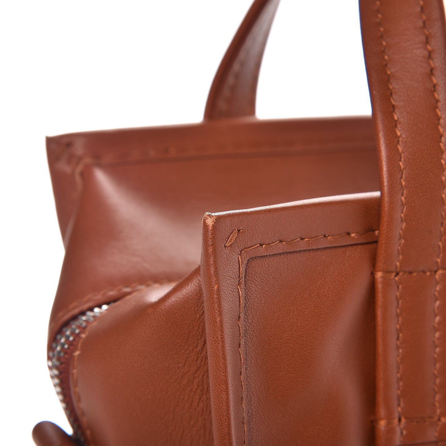 Agneau XS Bazar Shopper Tote Marron Fauve
