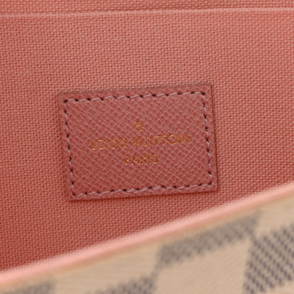 Louis Vuitton Damier Azur Pochette Felicie Chain Wallet Rose Ballerine 6 of 11