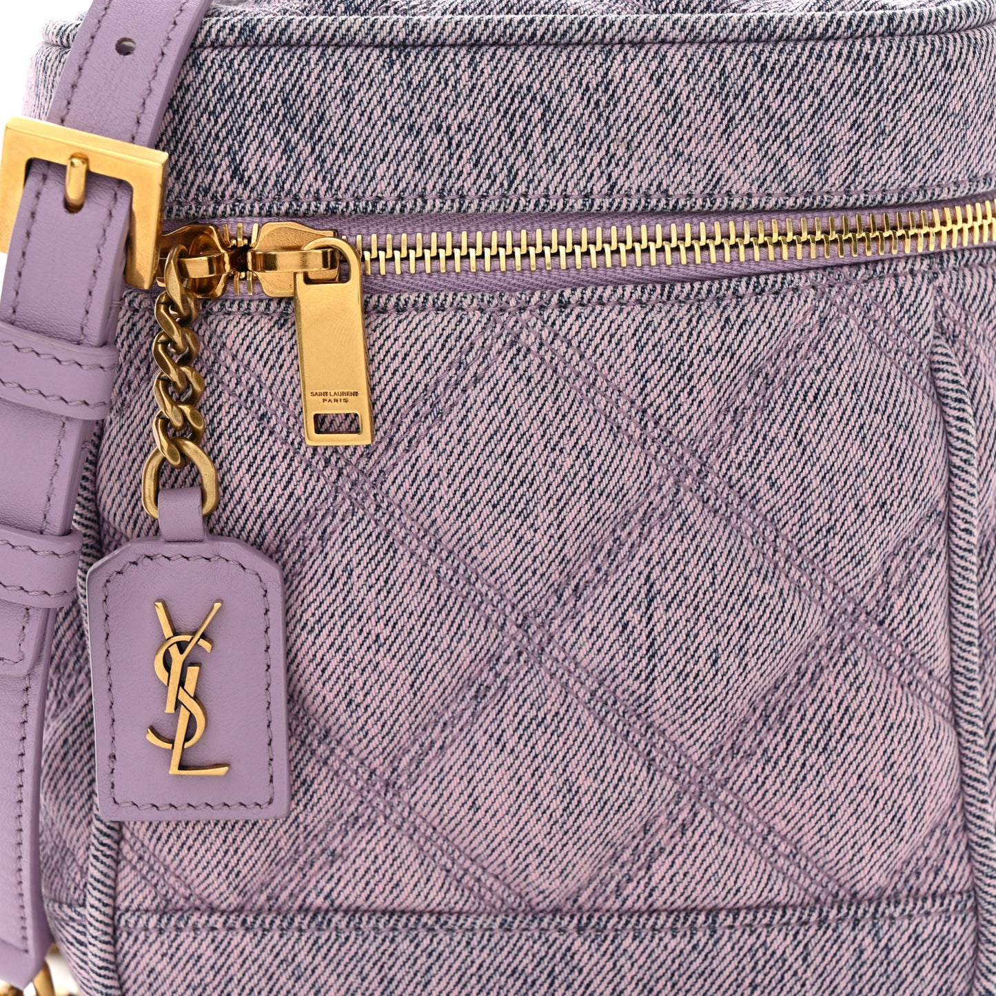denim Quilted 80's Vanity Bag Bleached Lilac