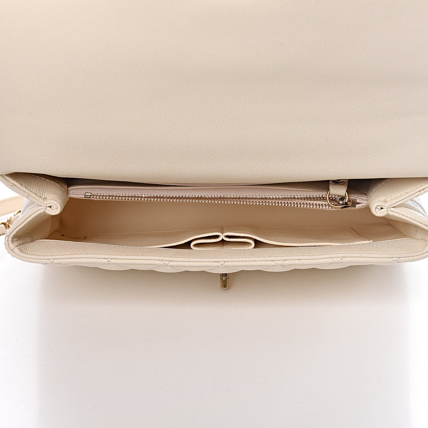 Chanel Caviar Lizard Quilted Small Coco Handle Flap Ivory 5 of 11