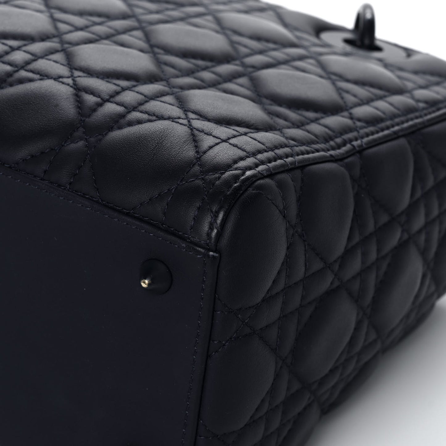 Ultra Matte Calfskin Cannage Medium Lady Dior Blue