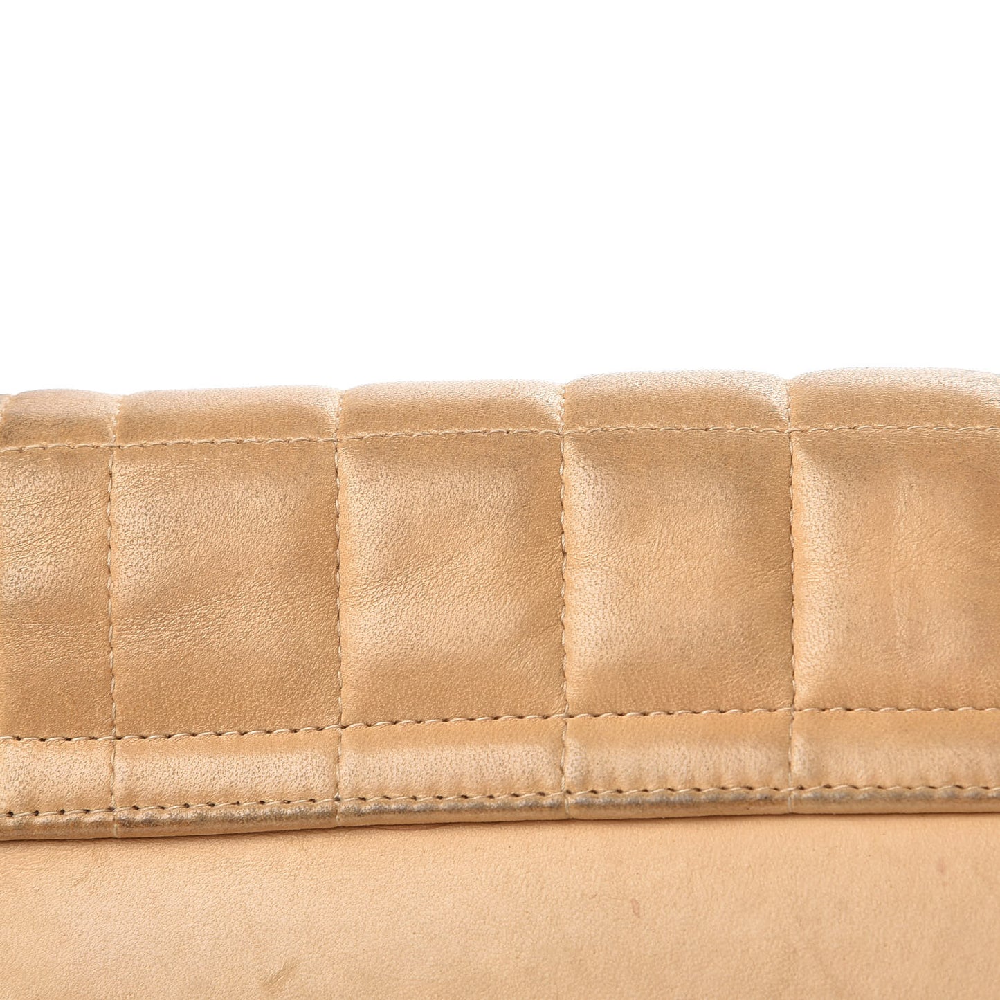 Lambskin Chocolate Bar Accordion Flap Beige
