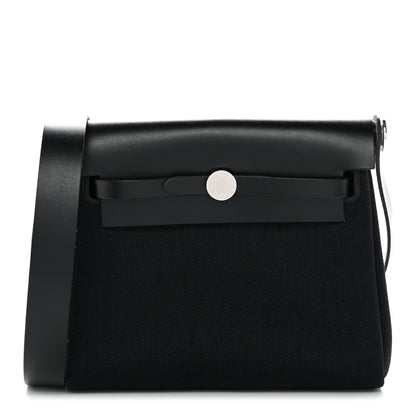 Hermes Military Toile Vache Hunter Herbag Zip Retourne 20 Black 1 of 11