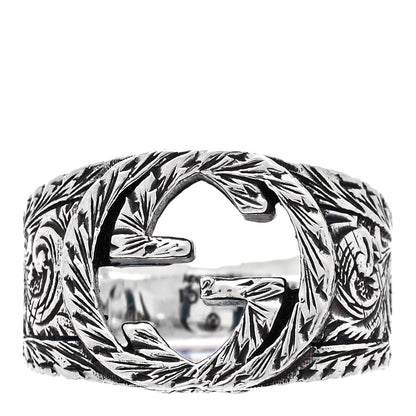 Gucci Sterling Silver Interlocking GG Signet Ring 52 6 1 of 5