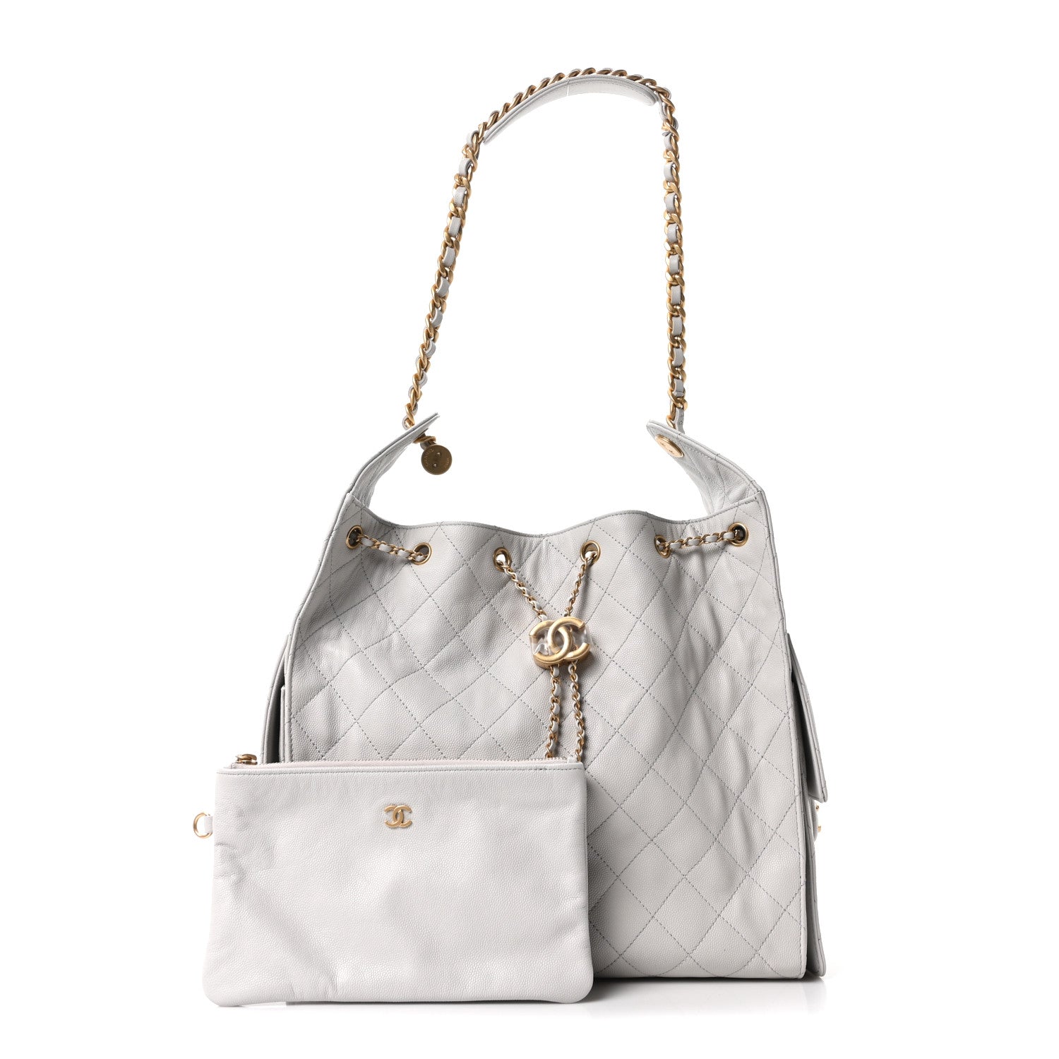 Chanel Caviar Quilted Medium Chanel 25 Handbag Light Gray 3 of 11