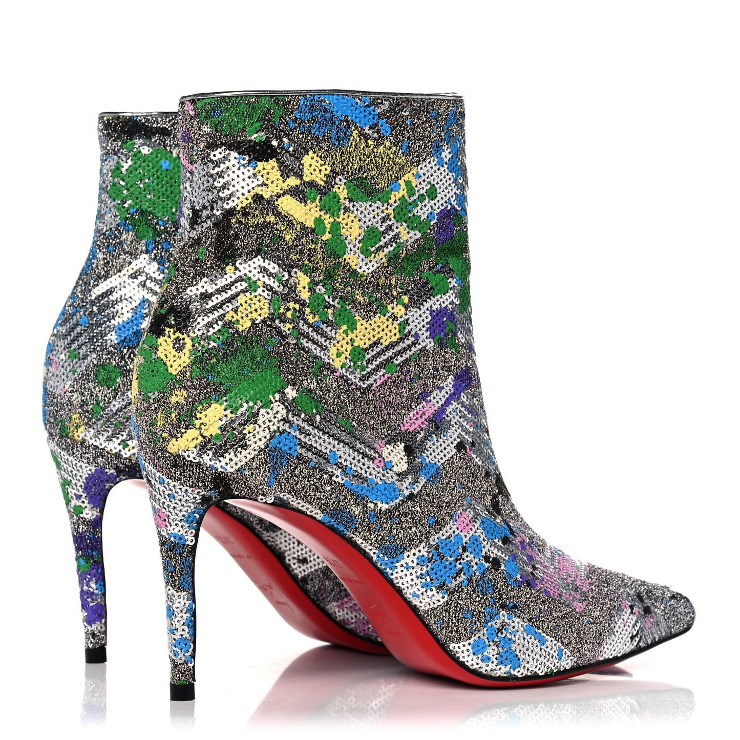 Paillette Splash So Kate Booty 85 Ankle Boots 37.5 Silver Multicolor
