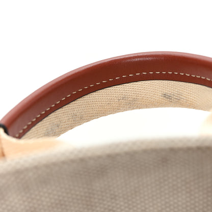 Chloe Linen Calfskin Small Woody Ribbon Tote With Strap White Brown 11 of 11