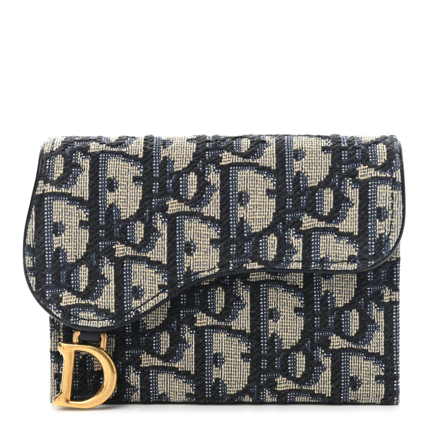 Oblique Saddle Card Holder Blue