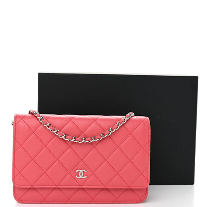 Chanel Caviar Quilted Wallet on Chain WOC Coral 13 of 13