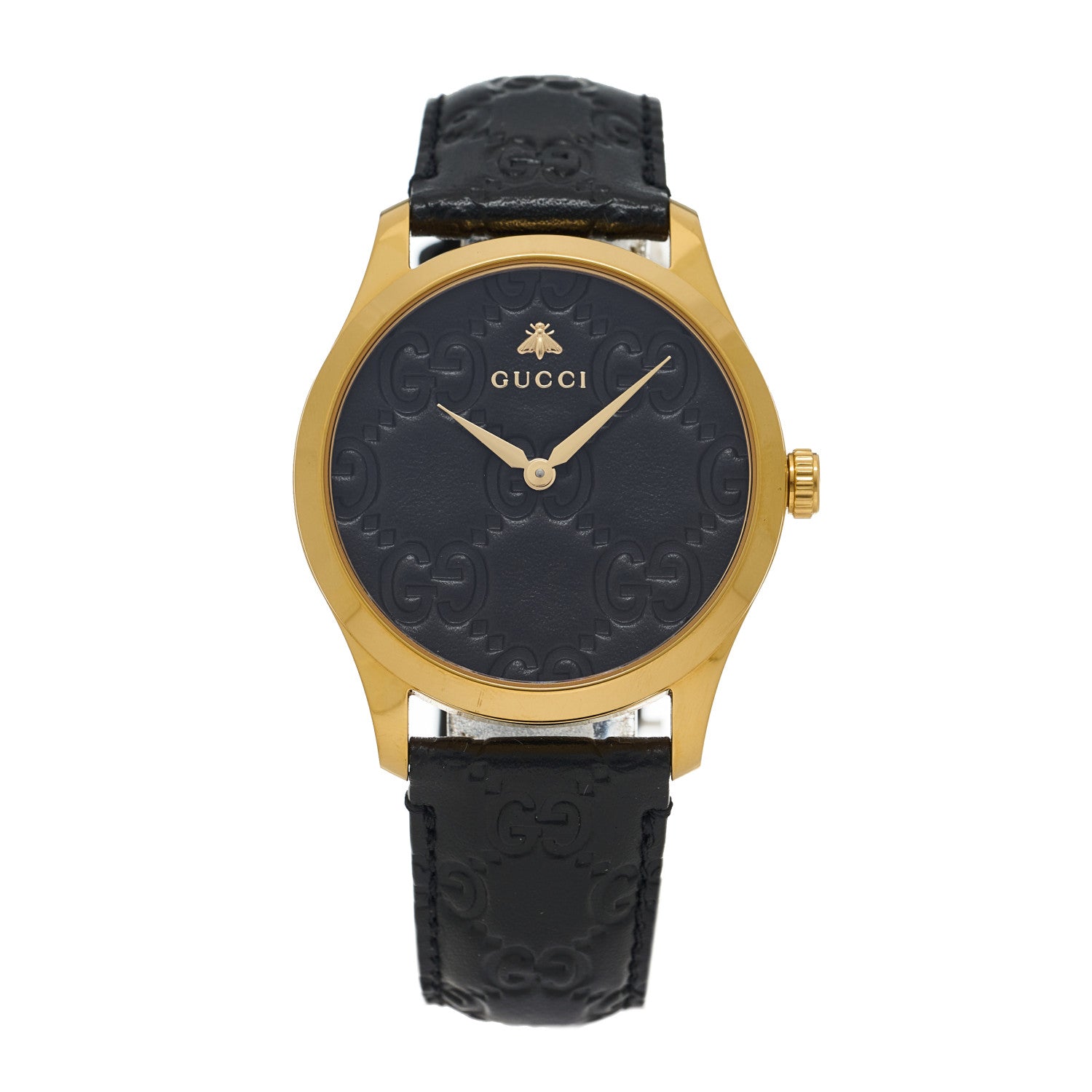 Gucci Stainless Steel Calfskin 38mm G-Timeless Quartz Watch Black 1 of 4