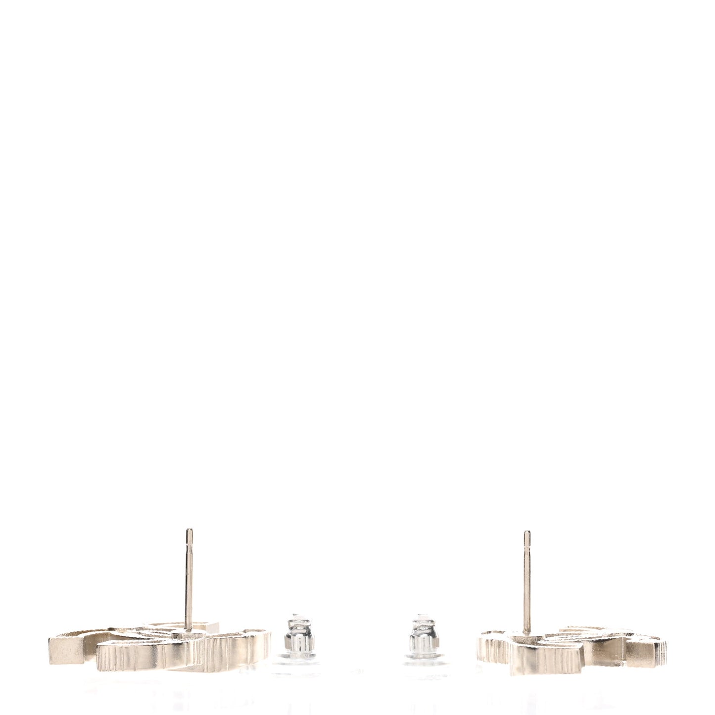 Crystal CC Chain Earrings Silver