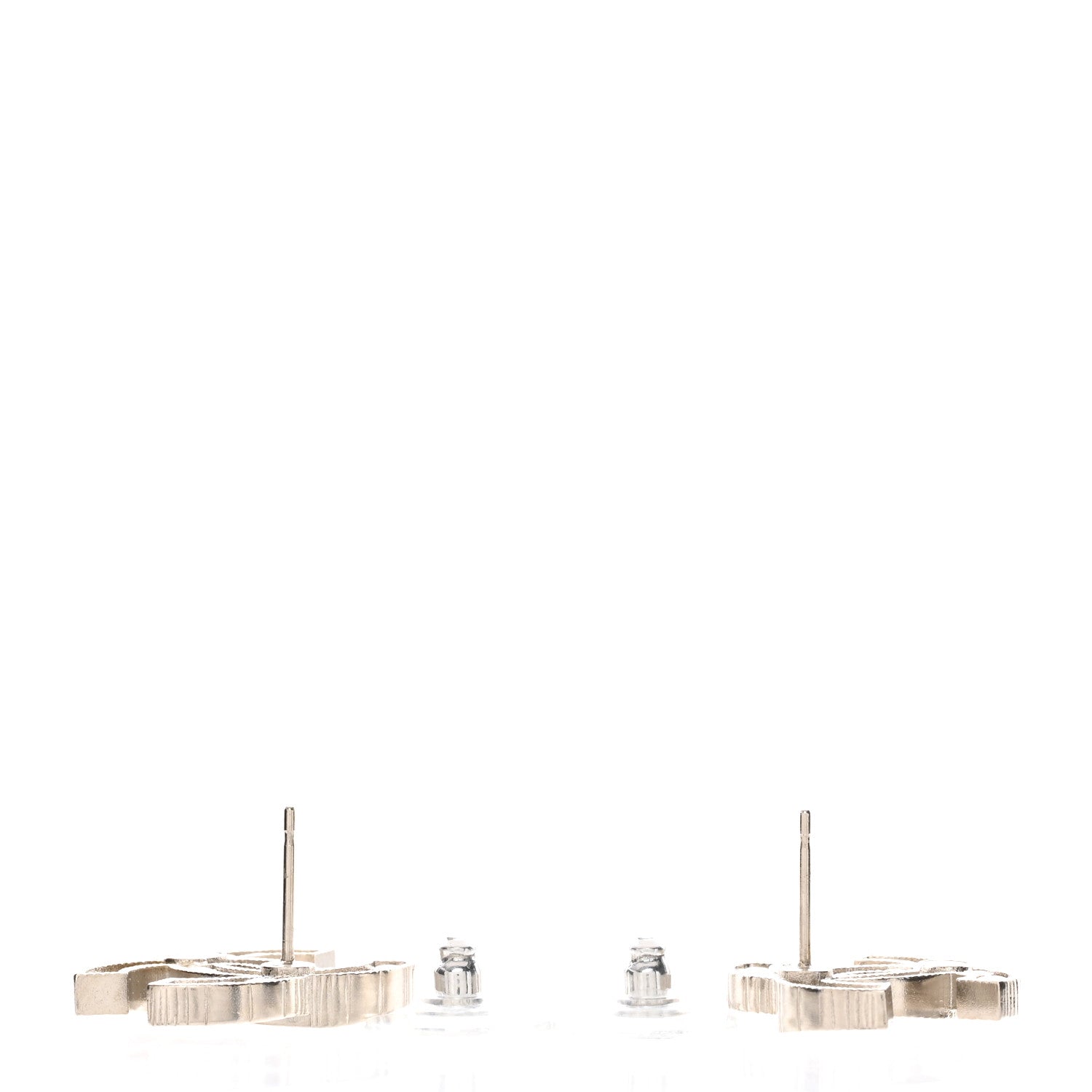 Chanel Crystal CC Chain Earrings Silver 4 of 5