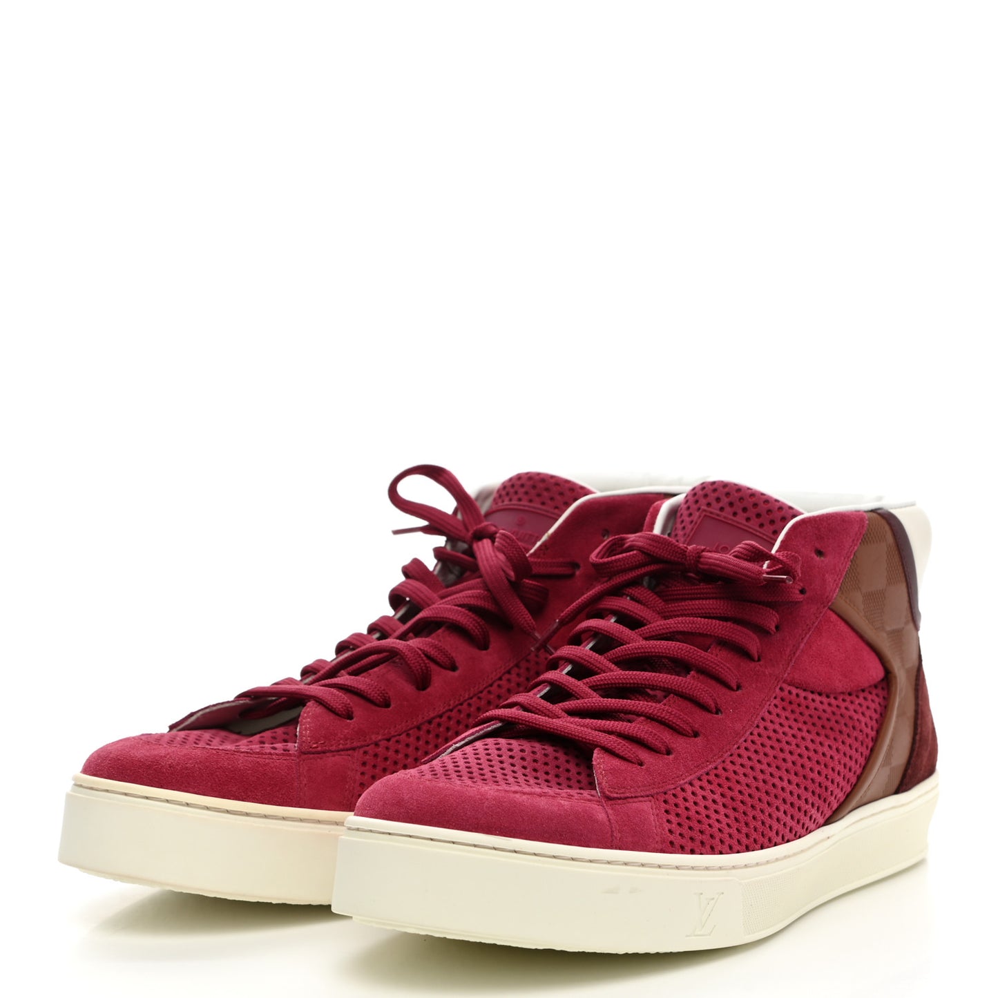 Nubuck High Top Sneakers 8 Burgundy