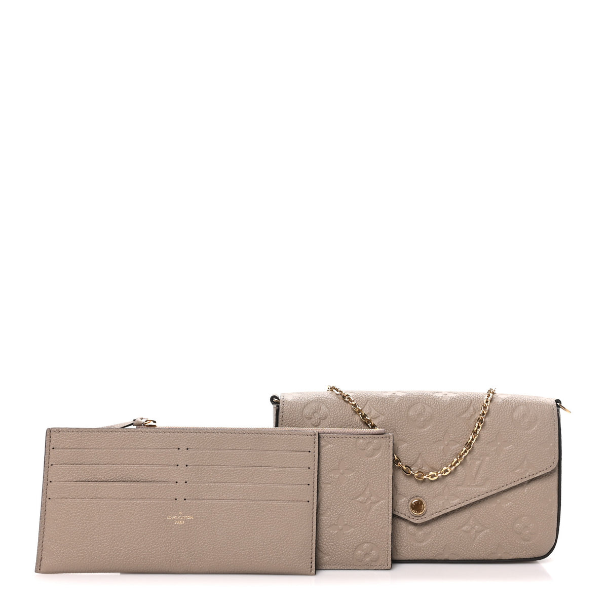 Louis Vuitton Empreinte Pochette Felicie Chain Wallet Tourterelle 3 of 10