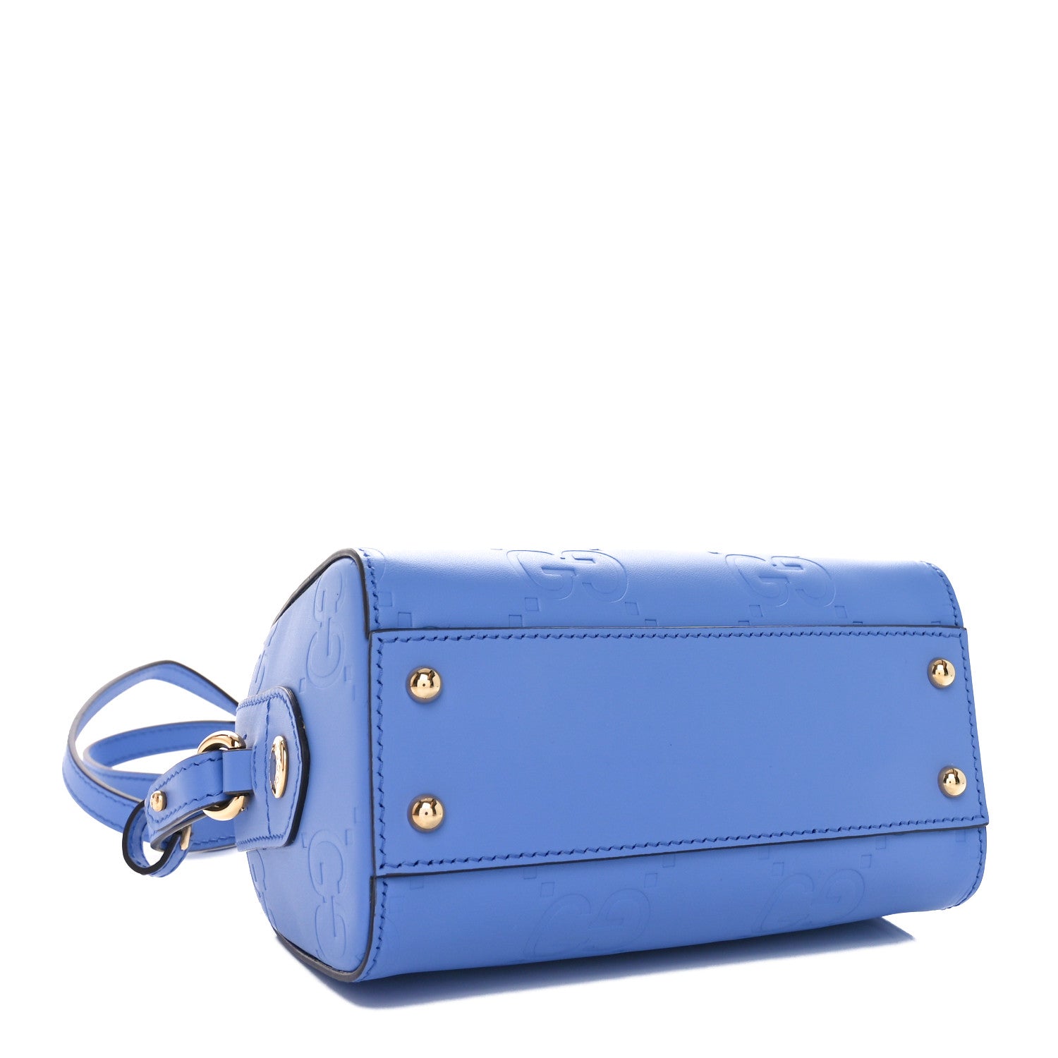最最終値下げ！！ x Gucci GGチュールトップ ブルー Gucci Calfskin Jumbo GG Embossed Super Mini Top Handle Bowler Bag